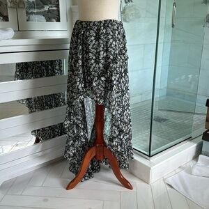 Caroline constas high low skirt black and white.